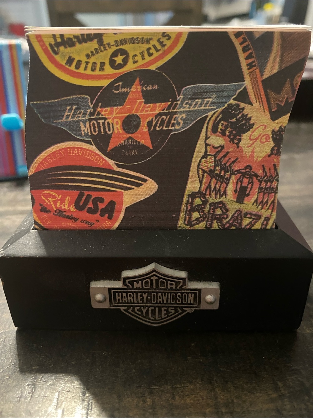 Harley-Davidson Black and Multicolor Desk Organizer (M240)